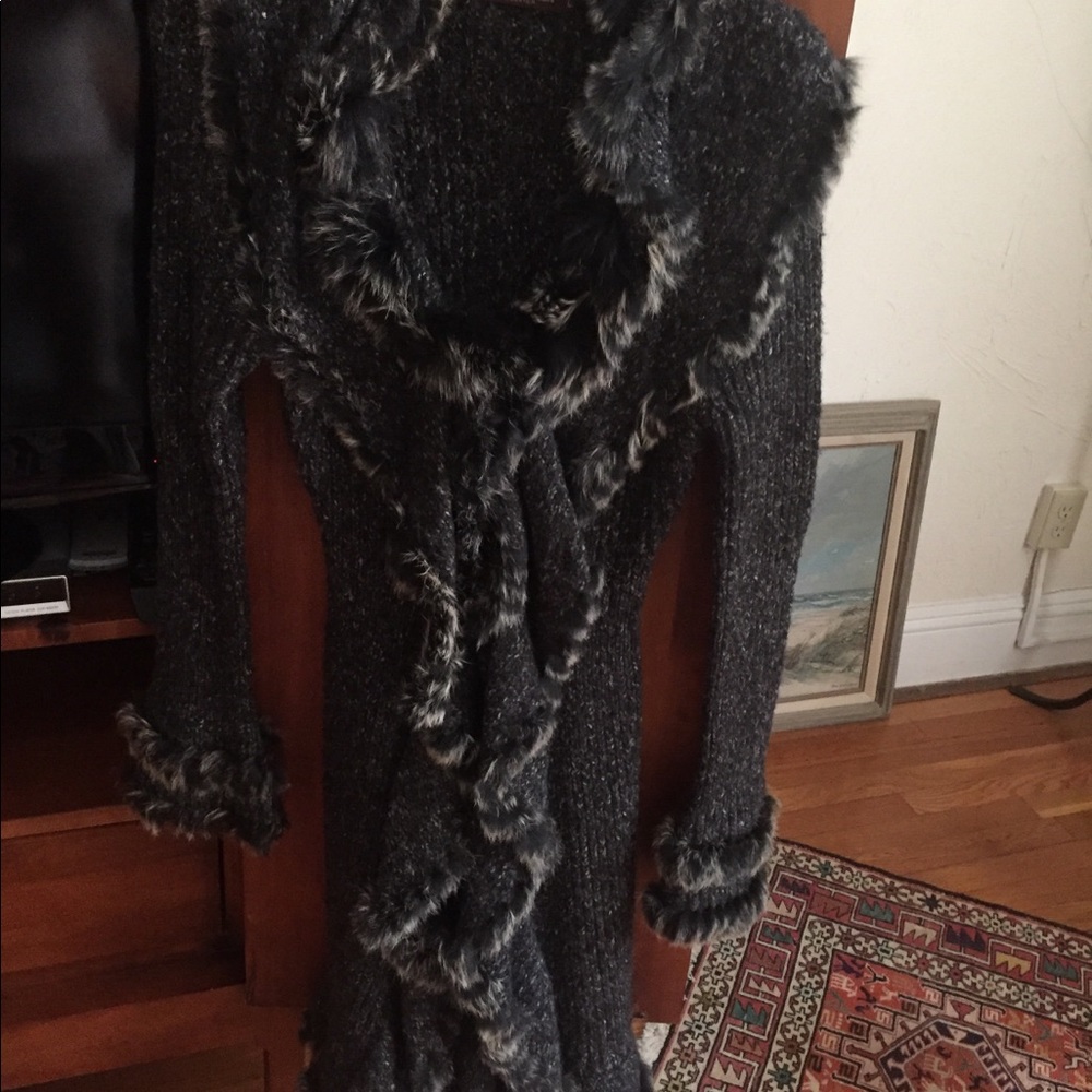 Fur Trimmed Sweater